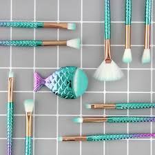 11pcs set mermaid beauty makeup brushes
