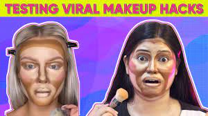 testing out most viral makeup hacks