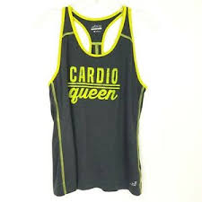 Details About Bcg Womens Size M Racerback Tank Top Cardio Queen Novelty Workout Athletic Gray