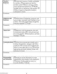 Sample receptionist performance form name: Cherokee Town And Country Club Front Desk Receptionist Administrative Employee Performance Evaluation Form Pdf Free Download