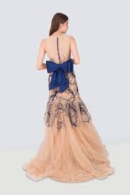 Rent Tarik Ediz Bow Belted Lace Chiffon Gown In Dubai