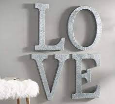 hanging galvanized letters wall art
