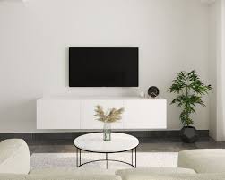 White Wall Mounted Tv Console For