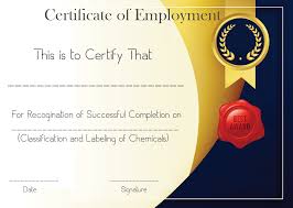 Free Sample Certificate Of Employment Template Certificate