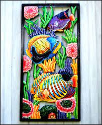 Tropical Fish Metal Art Wall Hanging