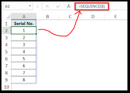 sequence function in excel generate
