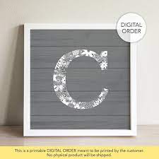 C Wall Decor Letter C Letter C Print
