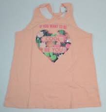 Details About The Childrens Place Girls Sequin Be Cool Tank Top T Shirt Peach Xl 14 New