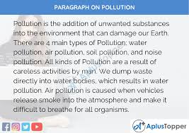 paragraph on pollution 100 150 200