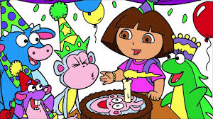 Dora The Explorer Coloring Page 5 Boots Birthday Party Little