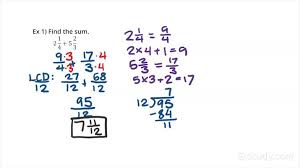 adding or subtracting mixed numbers by