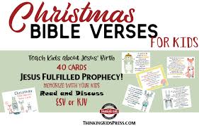 These lovely printable cards will help teach your child the true christmas story. Christmas Bible Verses For Kids Thinking Kids Press