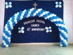 church anniversary balloon decoration