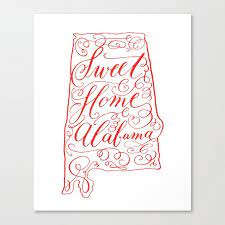 sweet home alabama canvas print by