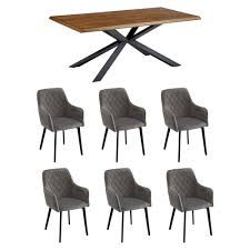 Get set for white table and chairs at argos. Bronx 200cm Dining Table 6 Grey Chairs