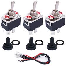 Wiring single toggle switch and outlet with two wire system? Twtade 3 Pcs Toggle Switches 6 Pin 2 Position On On Dpdt Heavy Duty Rocker Toggle Switch 16a 250vac Spade Terminal Metal Bat Switch With Waterproof Boot Cap And 6 3mm Terminal Wires Ten 1321mzx B202