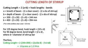 stirrups length calculation calculate