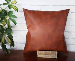 Look Printed Leather Pillow Cover
