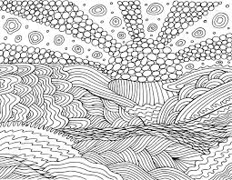 Color the different elements of this heavenly landscape : Psychedelic Landscape Coloring Page For Adults Sea Sunset Sun Royalty Free Cliparts Vectors And Stock Illustration Image 141068904