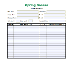 Sample Soccer Team Roster 9 Documents In Pdf Word