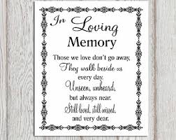 In loving memory printable Memorial table Wedding by DorindaArt via Relatably.com