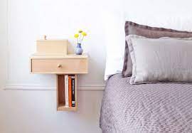 I had this diy floating nightstand finished just in time to give to jim for valentine's day, along with the diy copper light that sits on you can definitely leave out the bottom drawer, and keep it as an open shelf! 10 Easy Pieces Wall Mounted Bedside Shelves With Drawers The Organized Home