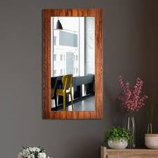 Wood Matte Finish Rectangular Wall Mirror