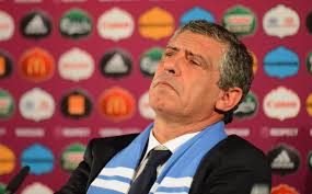 In this handout image provided by UEFA Coach Fernando Santos of Greece talks to the media during ... - Fernando%2BSantos%2BPost%2BMatch%2BPress%2BConferences%2BVKD4ilNegL6l