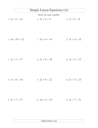 Each solving the systems of equations pdf worksheet provides eight pairs of simultaneous equations. Solving Linear Equations Form Ax Math Worksheet Algebra Worksheets Grade Elementary Grammar Grid Sheet Template Basic Adding Subtracting Variable Expression Sumnermuseumdc Org