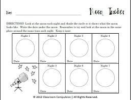 Moon Tracker For Moon Phases Unit Sixth Grade Science