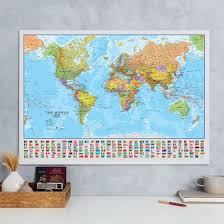 Medium World Wall Map Political With