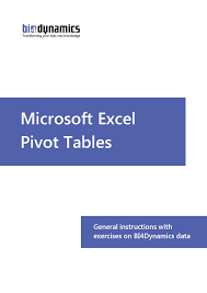 microsoft excel pivot tables exams