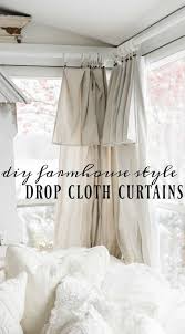 Diy Drop Cloth Curtains In The Sunroom