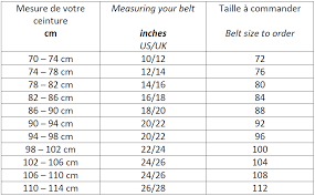 Belt Size Guide Guibert Paris
