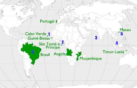 Resultado de imaxes para mapa dos paises de lingua portuguesa