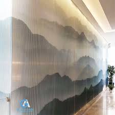 Fluted Glass With Designed Patterns And