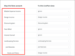 Adjusting The Mapping Between Xero Accounts And Liveplan