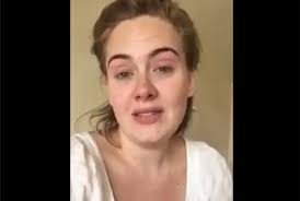 a sick adele shares makeup free video