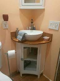 Nook vainness is obtainable in all kinds of kinds and colours, however the selections gained don't be as. Finished Corner Vanity Bathroom Remodel Custom Pine Vanity And Backsplash Corner Bathroom Vanity Small Bathroom Vanities Small Bathroom Sinks