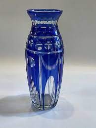 Cobalt Blue Cut Glass Czech Art Glass