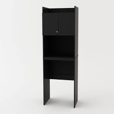 Two shelves provide ample storage space. Black Wood Refrigerator Storage Cabinet Microwave Dorm Mini Fridge Office Shelf Ebay