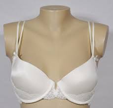 Ambrielle White Padded Push Up Underwire Bra 34d Lace Trim