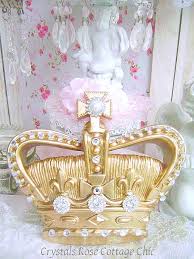 Fleur De Lis Gold Jeweled Wall Crown Decor