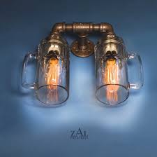 Sconce Wall Light Double Beer Mug Lamp