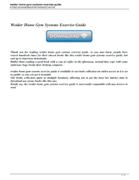 Home Gym Systems Exercise Guide Ebook