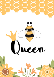 love poster design queen bee crown