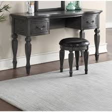 clic gray vanity set wooden carved