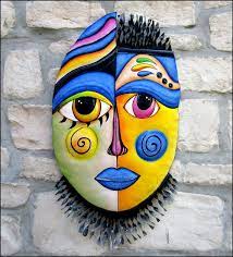 Mask Wall Art Painted Metal Mask Design