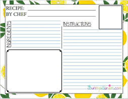 free printable recipe cards for kids