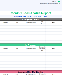 1 Useful Team Status Report Template Free Download